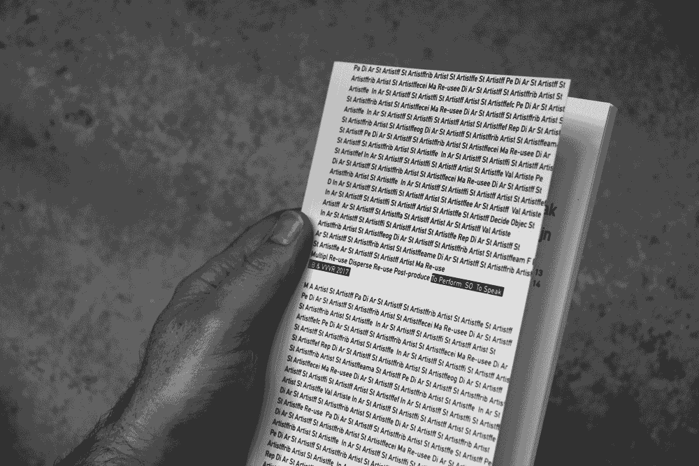 Walter van Rijn 2017, To Perform: SO To Speak