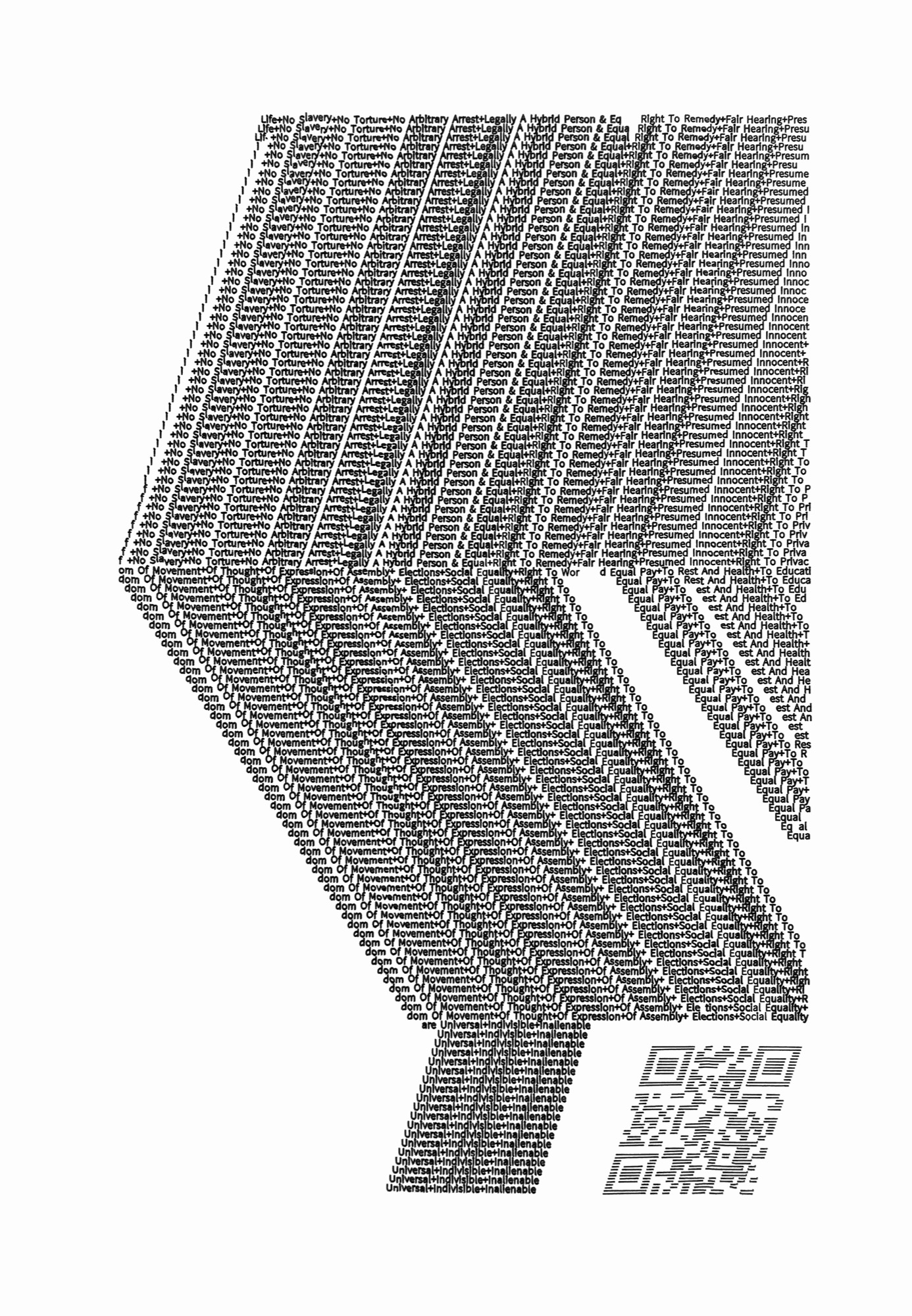 Walter van Rijn (2020) BeingAndroid_text112; Print from drawing ink on paper; 300x420mm; hybrid human robotic drawing.