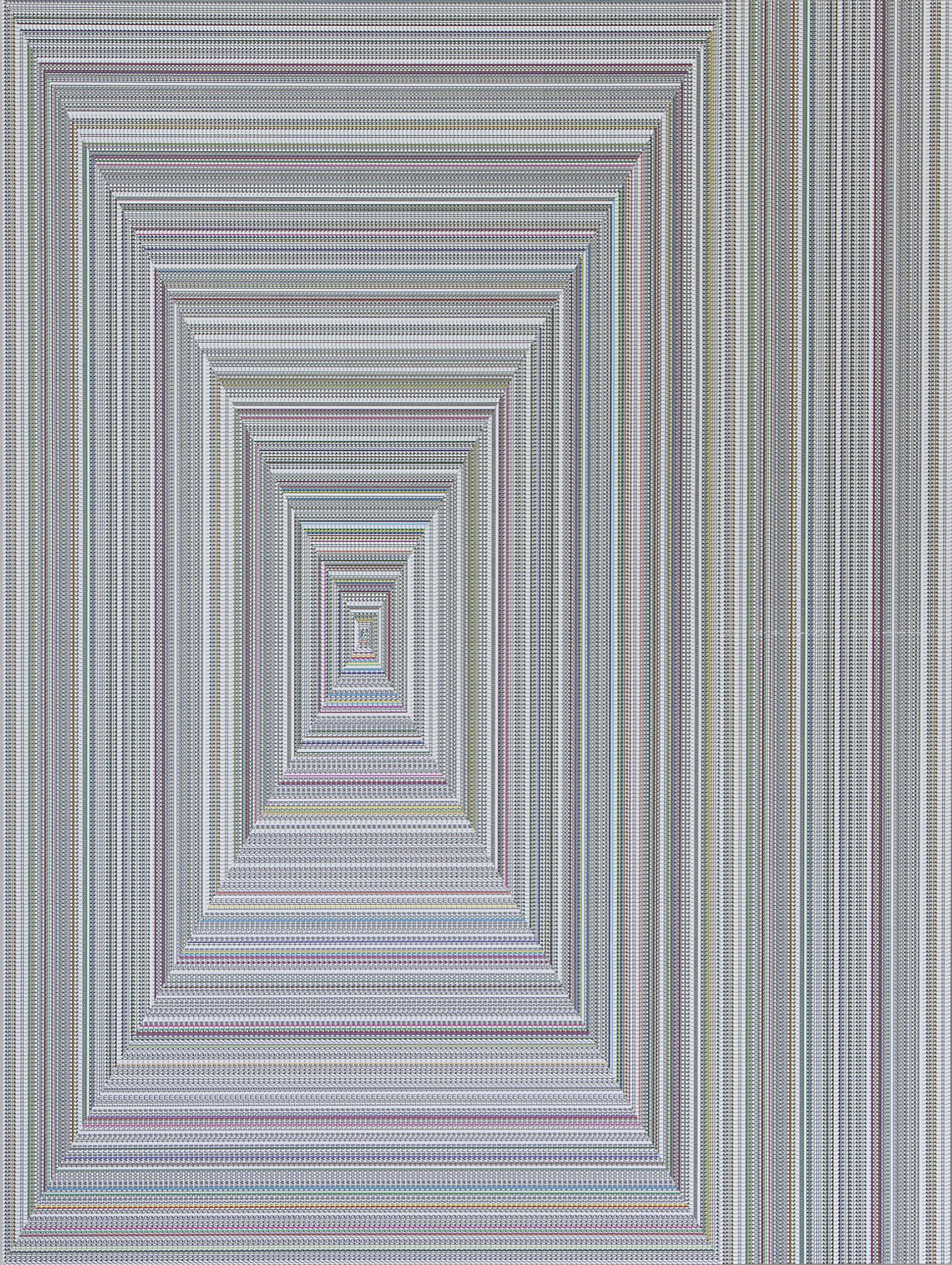 Walter van Rijn, Labyrinth_WD3, 2019, Collage with ink, digital print, vinyl, aluminium panel 800 x 600 x20 mm, Font Being Human.