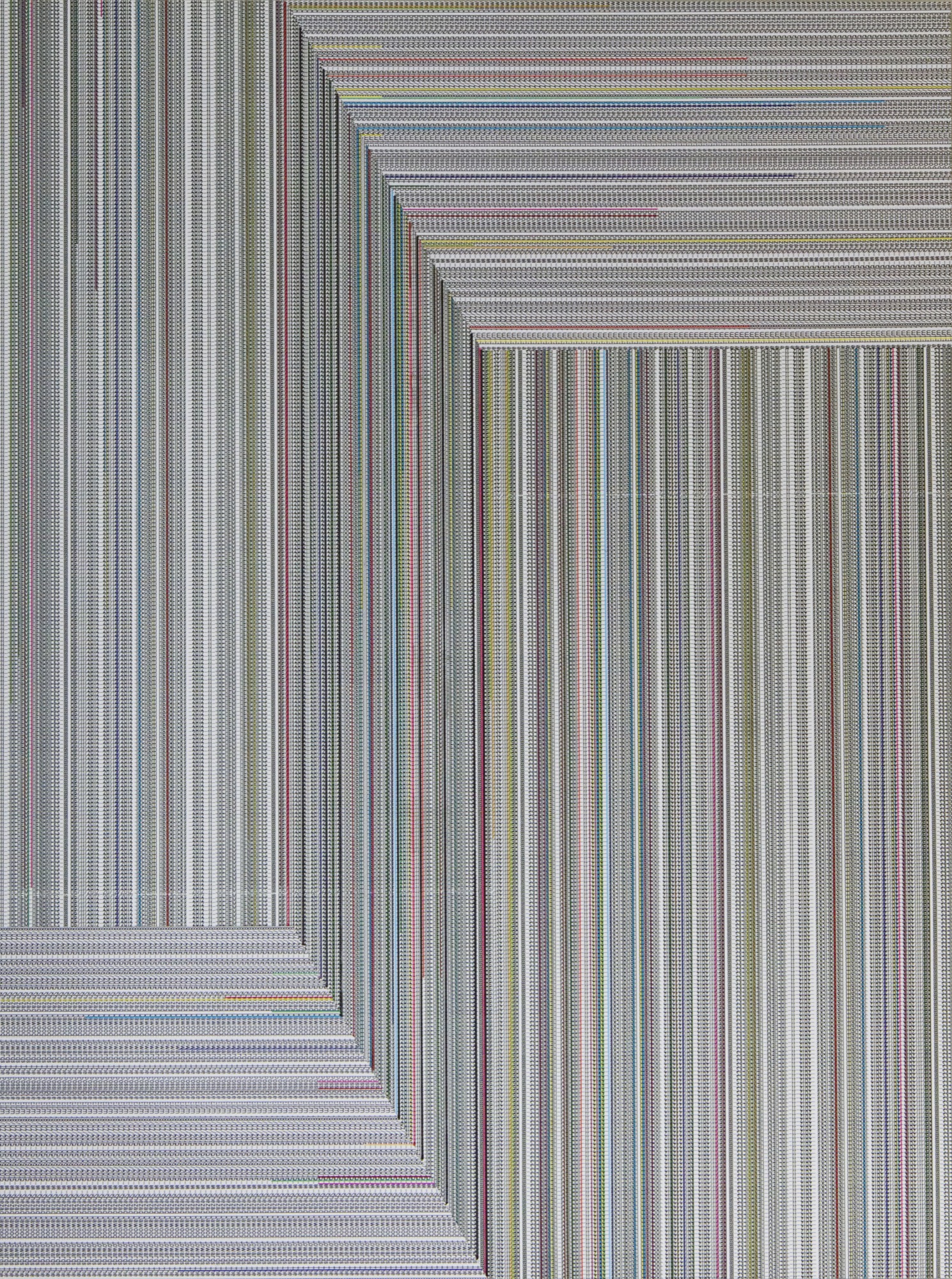 Walter van Rijn, Labyrinth_WD4, 2019, Collage with ink, digital print, vinyl, aluminium panel 800 x 600 x20 mm, Font Being Human.