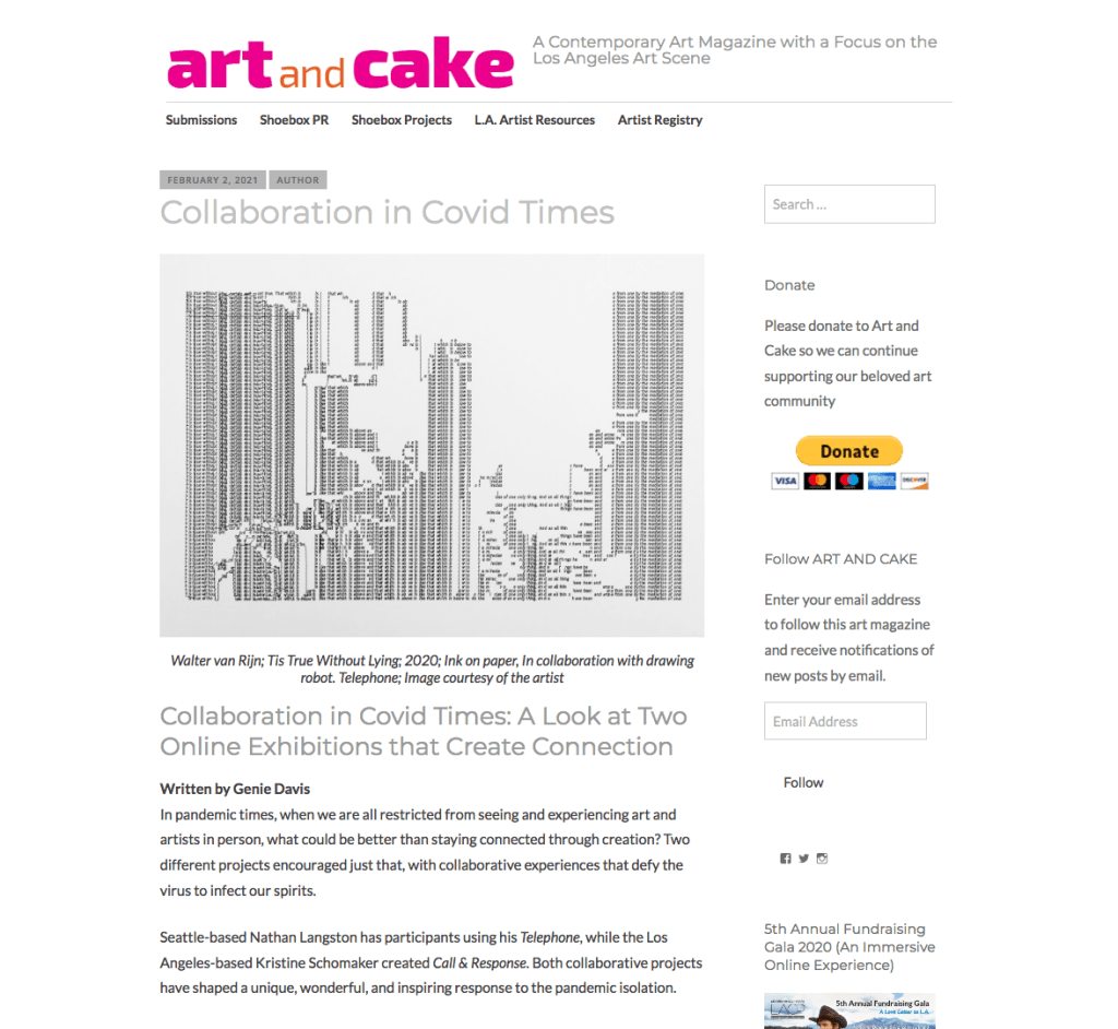 The Telephone Exhibition: Collaboration in Covid&nbsp;Times