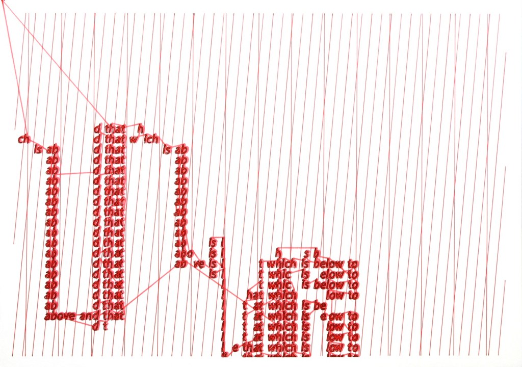 Walter van Rijn, Tis True Without Lying 1-2, 2021. 9 part hybrid human-robotic ink drawing on acid free paper 420 x 297 mm.