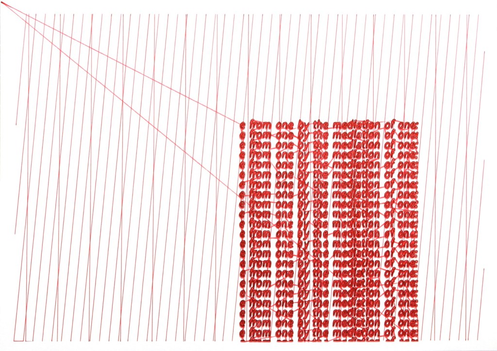 Walter van Rijn, Tis True Without Lying 1-3, 2021. 9 part hybrid human-robotic ink drawing on acid free paper 420 x 297 mm.