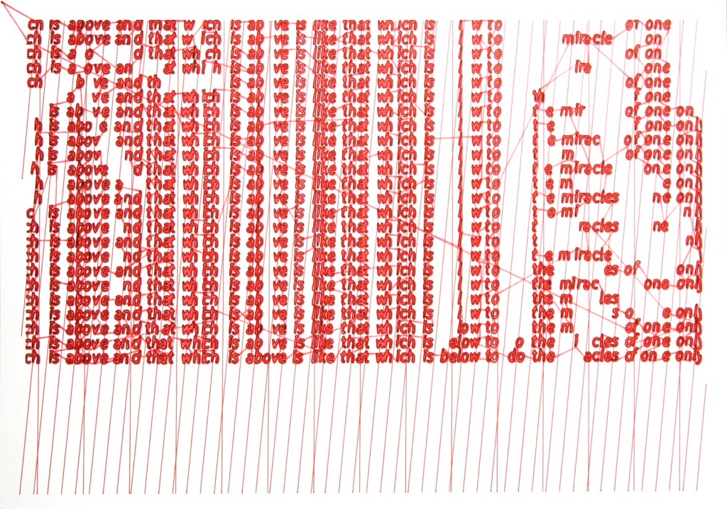 Walter van Rijn, Tis True Without Lying 3-2, 2021. 9 part hybrid human-robotic ink drawing on acid free paper 420 x 297 mm.