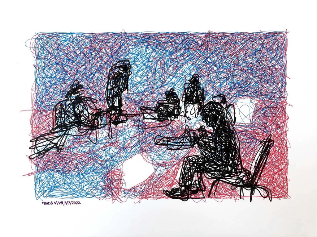 Walter van Rijn, Hybrid Drawing 08, 2022. Ink and pencil on paper, 42 x 30 cm